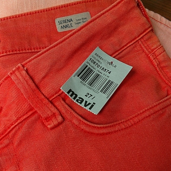 Mavi Orange Coral Ombre Serena Ankle Skinny Jeans - Picture 4 of 4
